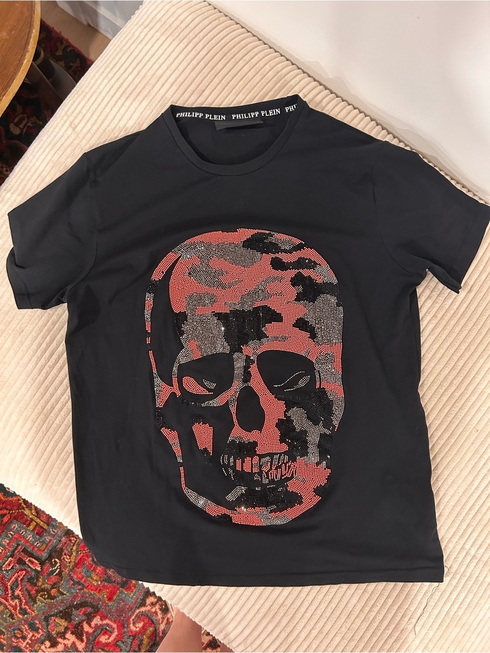 Philipp Plein" Black Round Neck Skull Shirt" Large